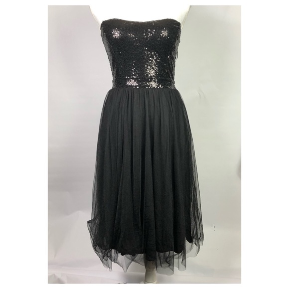 NWTS Symphony Strapless Sequin Tulle Midi Dress - Picture 2 of 7